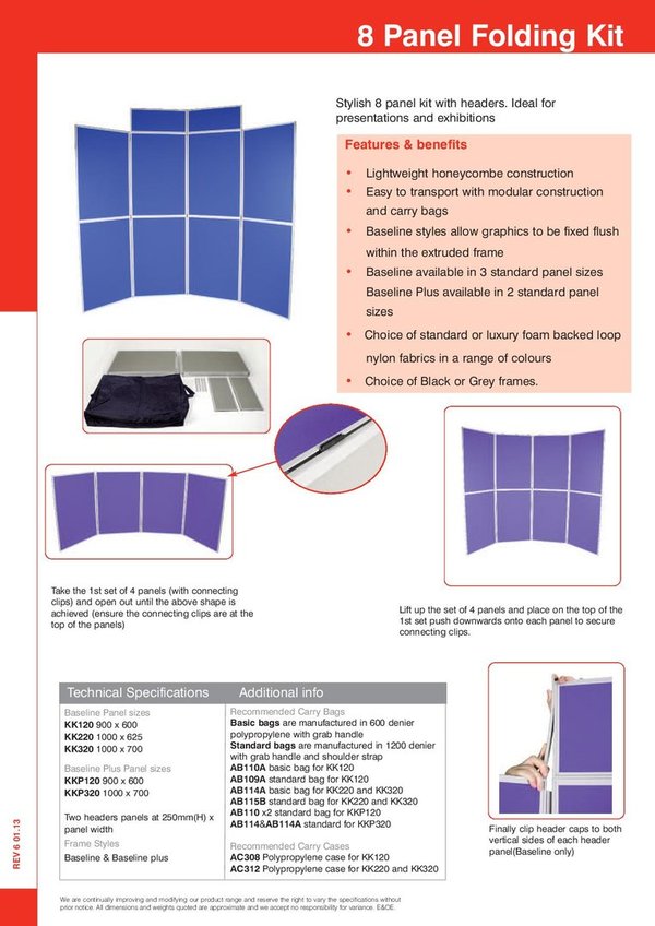 8 Panel Baseline Kit -  PVC Frame